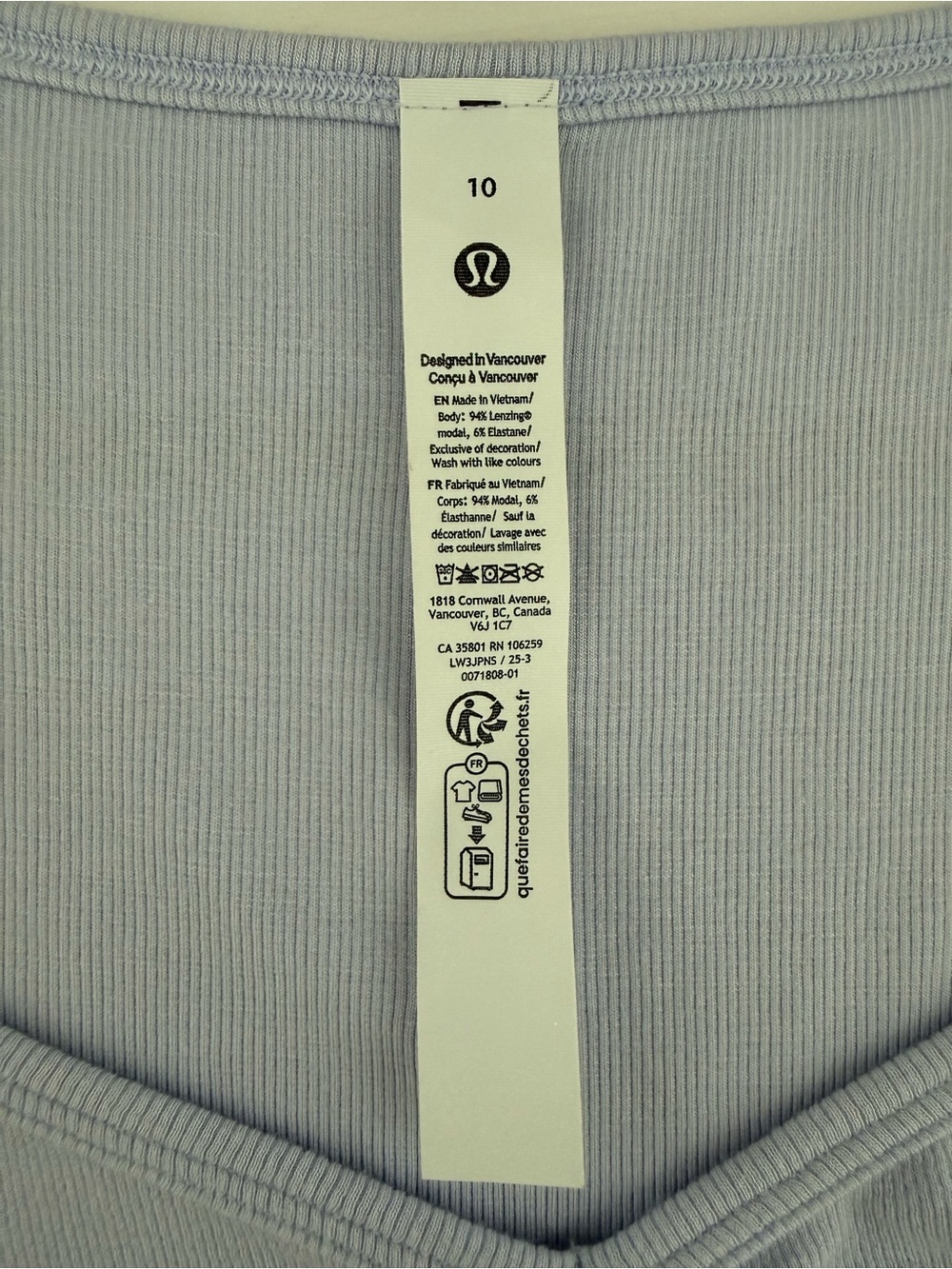 Lululemon NWT Hold Tight Sweetheart Short Sleeve Ribbed Modal Top Size 10 - Picture 4 of 7